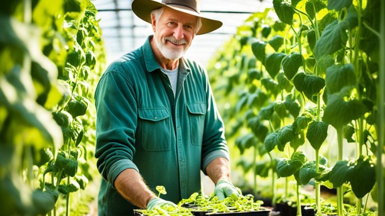 Gurken im Gewächshaus