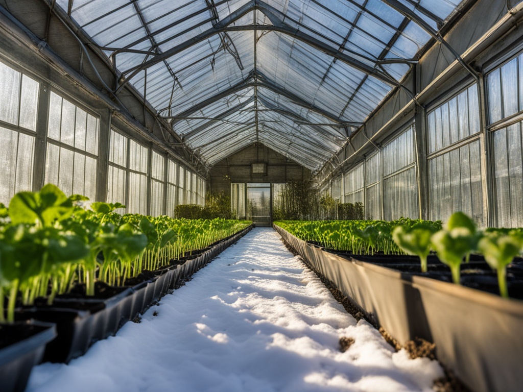 Foliengewächshaus im Winter