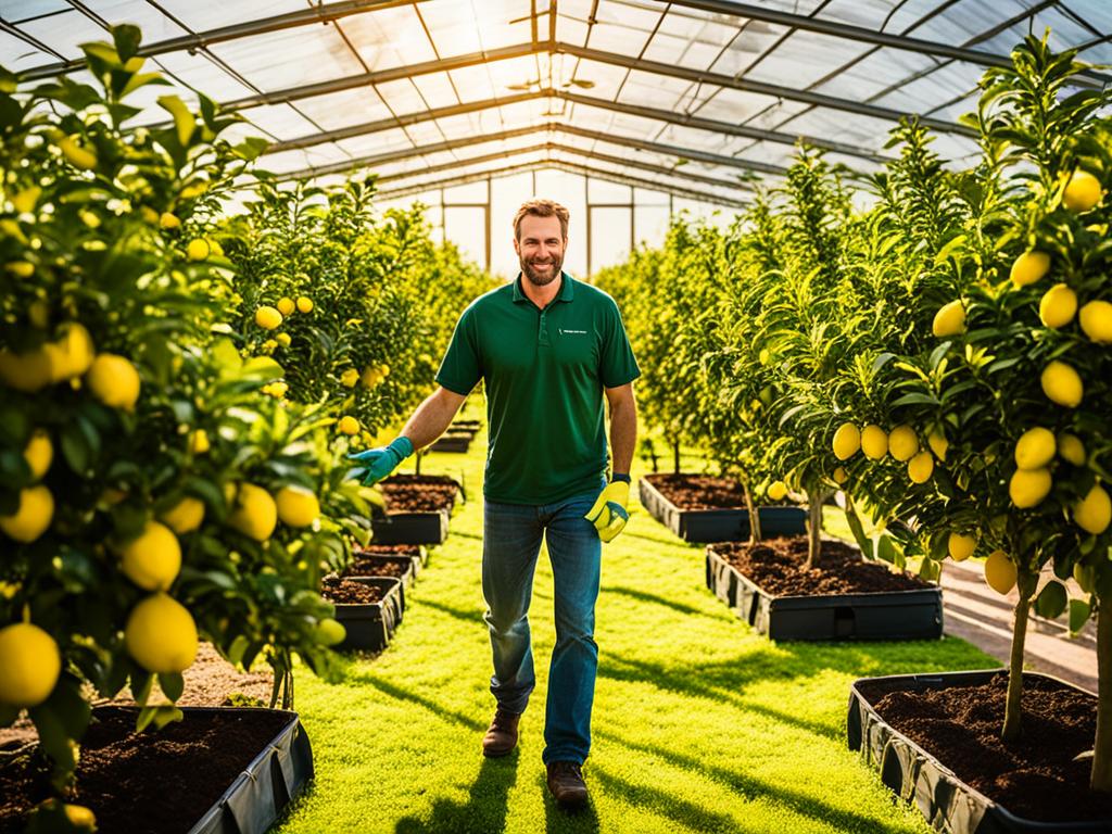 Zitronen im Gewächshaus