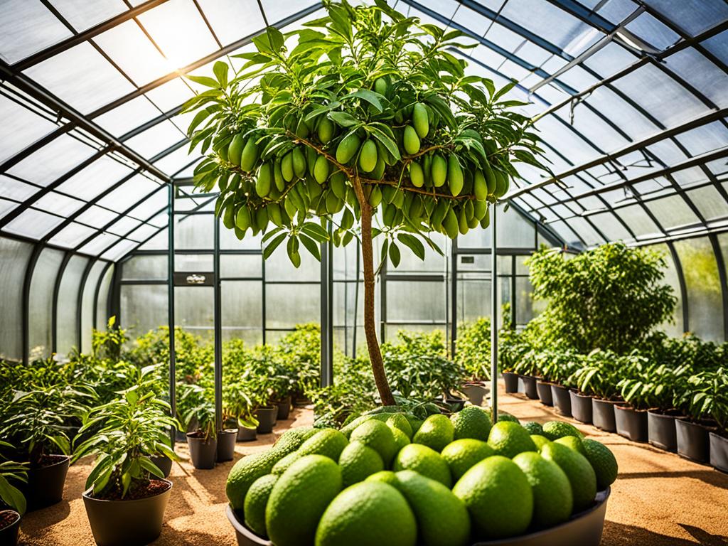 Avocados im Gewächshaus