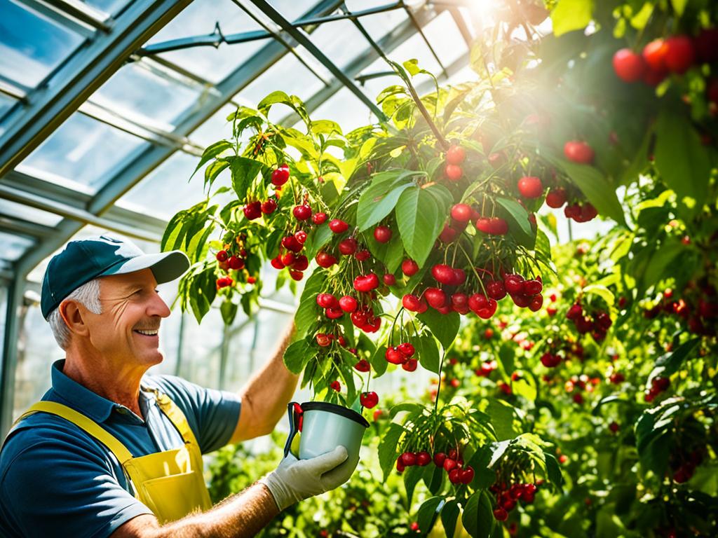 Kirschen im Gewächshaus