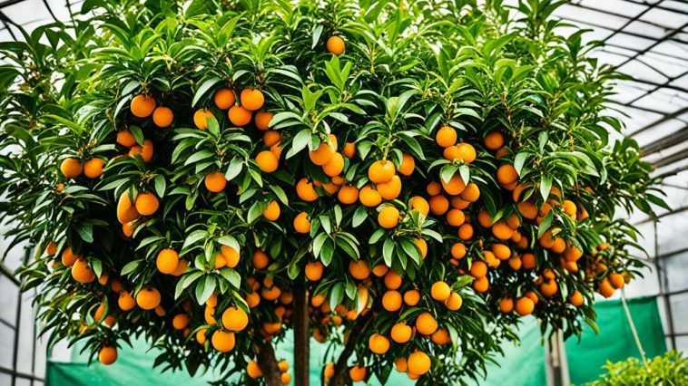 Mandarinen im Gewächshaus