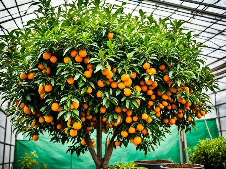 Mandarinen im Gewächshaus