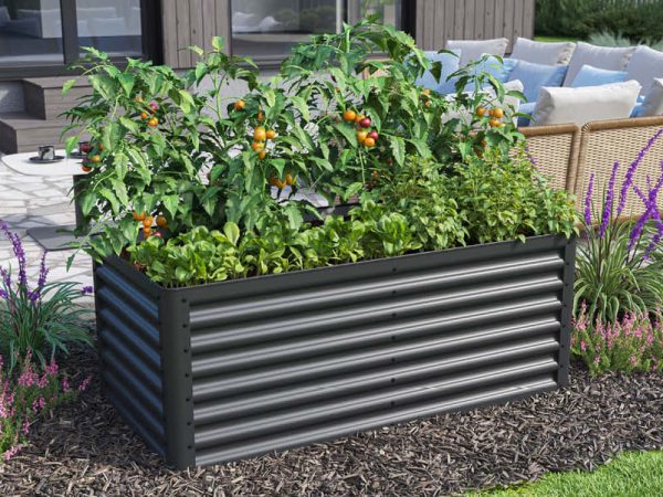 Hochbeet Stahl 150x75x60 cm - einfache Montage, ohne Innenfolie, wartungsarm und einem modernen Design, konstruiert in Österreich. Ideal für den modernen Garten – schnell montiert, dauerhaft schön ohne Streichen