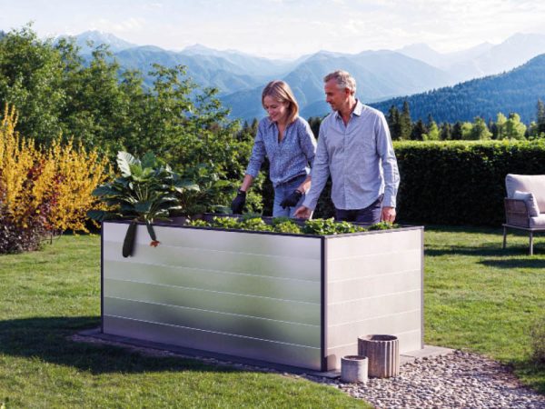 Hochbeet - Alu  195x99x77 cm, Made in Austria, wartungsfrei,  mit Frühbeet erh., Hochbeet Bausatz, Hochbeet Metall, Hochbeet Aluminium