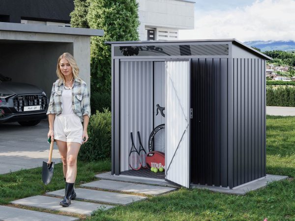 Metallgerätehaus 180 x 100 cm, Türhöhe: 175 cm, stabil, wetterfest, hochwertiges Metall-Gartenhaus für die sichere Aufbewahrung von Gartengeräten, Fahrrädern & mehr. Robuster Geräteschuppen mit langlebiger Stahlkonstruktion!