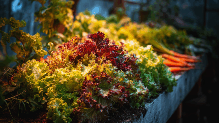 Herbstgemüse im frisch vorbereiteten Gewächshaus