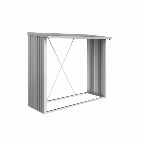 Biohort Brennholzlager 'WoodStock 230' silber metallic 229 x 102 x 199 cm