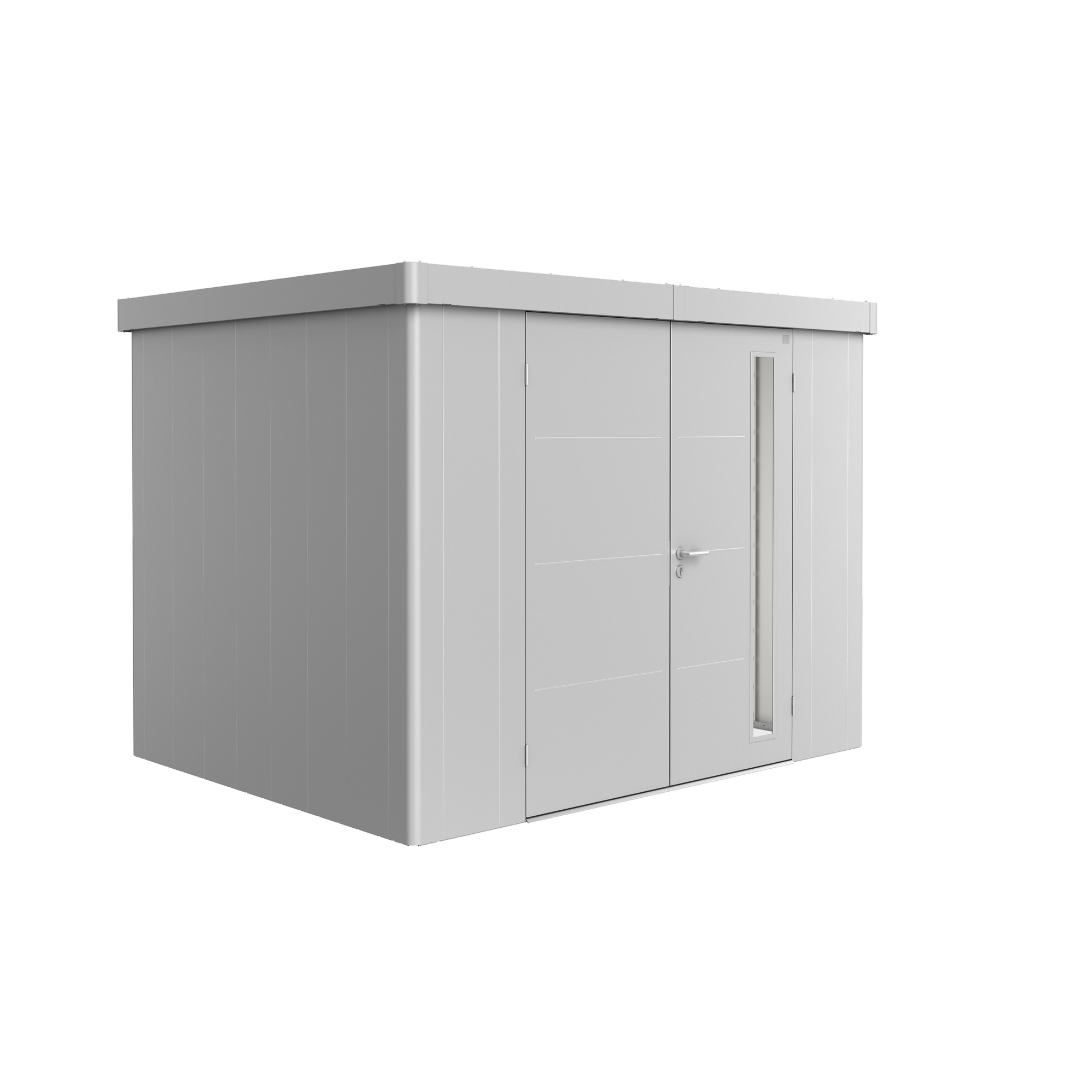 Biohort Gerätehaus 'Neo 2C' silber-metallic 292 x 236 cm mit Doppeltür