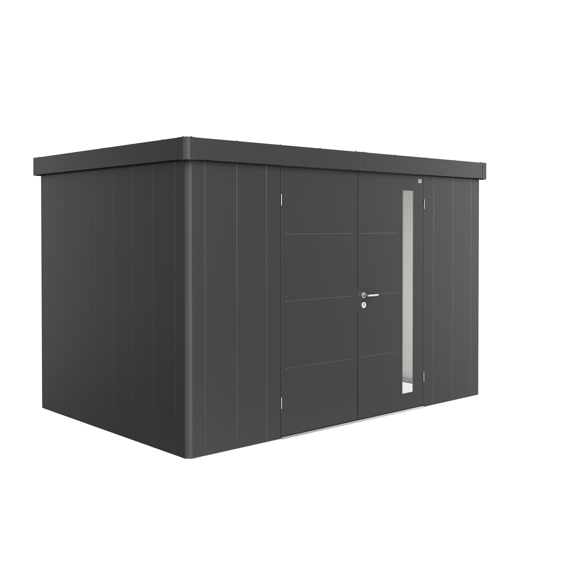 Biohort Gerätehaus 'Neo 2D' dunkelgrau-metallic 348 x 236 cm mit Doppeltür