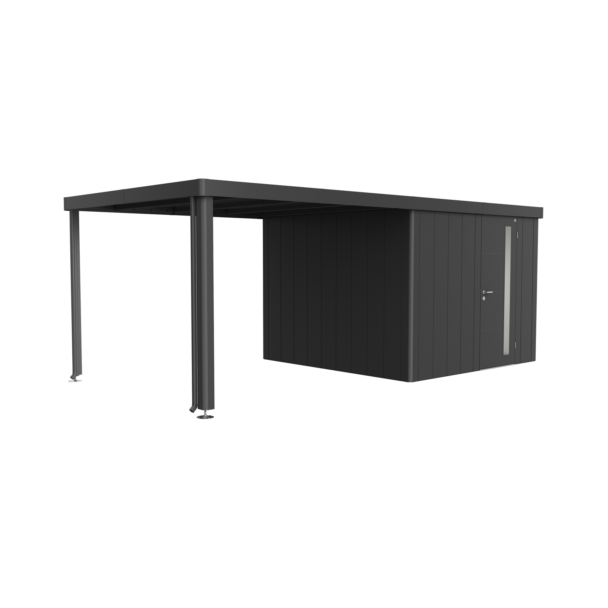 Biohort Seitendach zu Gerätehaus 'Neo' Größe 3A/3B/3C/3D dunkelgrau-metallic