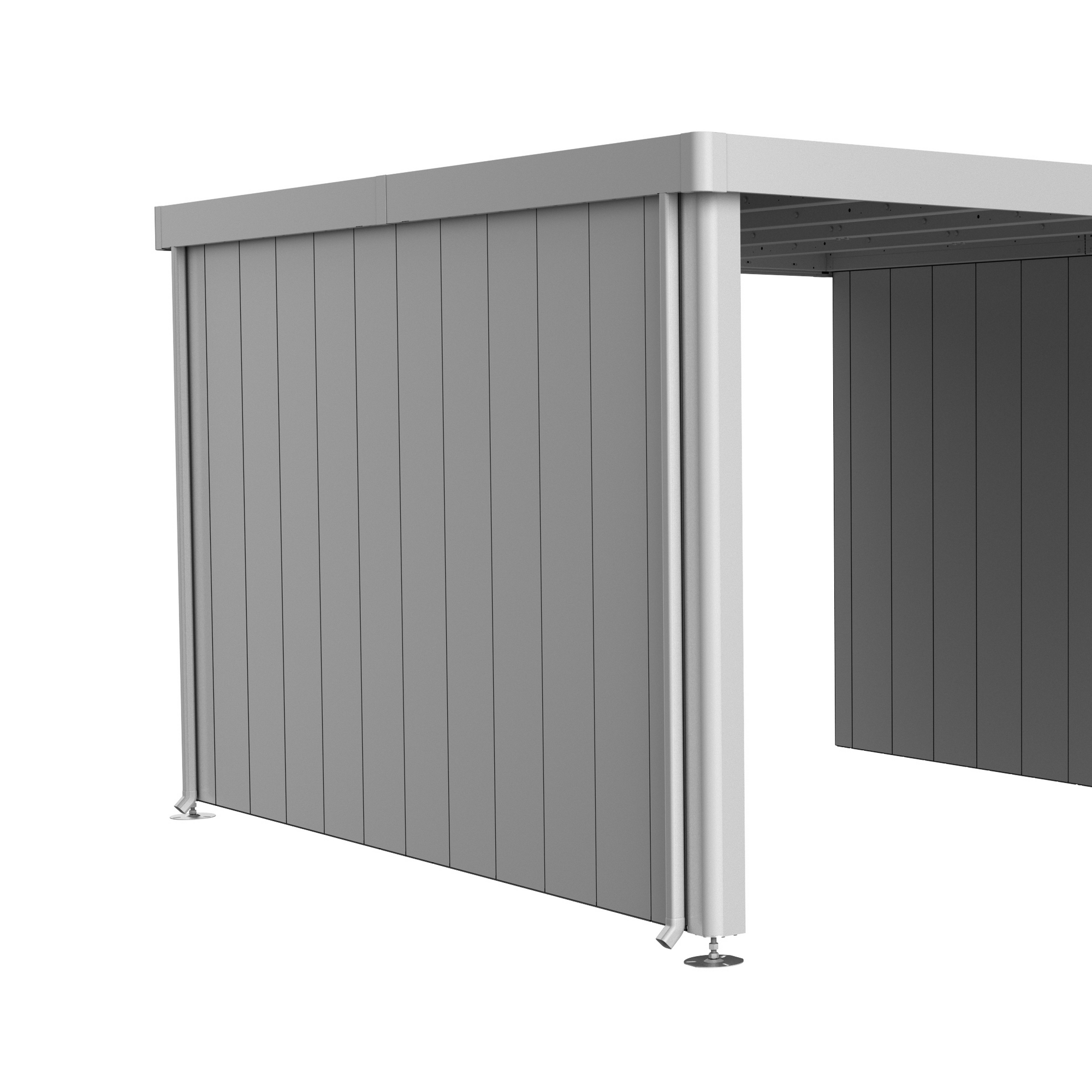 Biohort Seitenwand für Seitendach zu Gerätehaus 'Neo' Größe 4A/4B/4C/4D silber-metallic