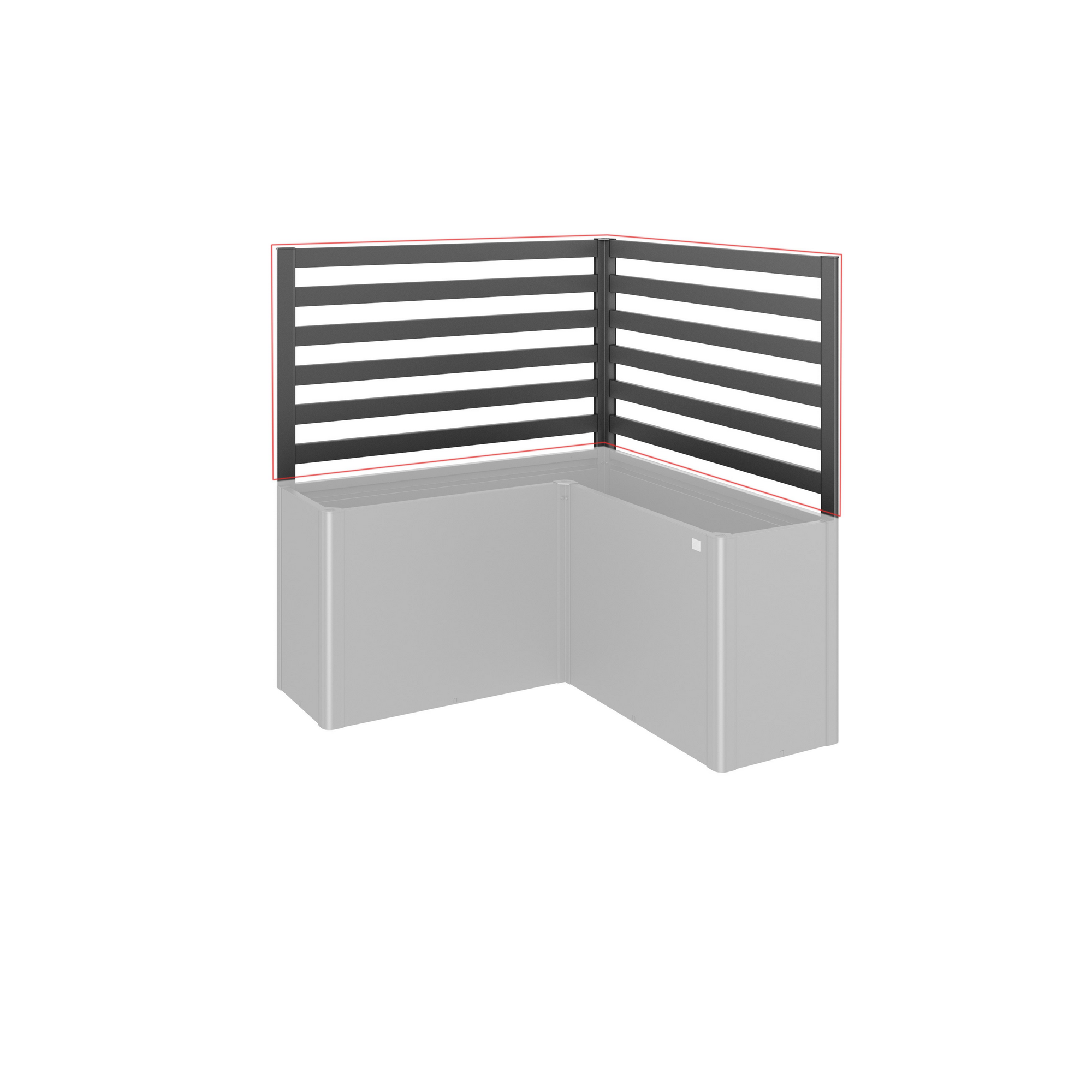 Biohort Rankgitter dunkelgrau für Hochbeet L-Form Gr. L150, 2 Stück