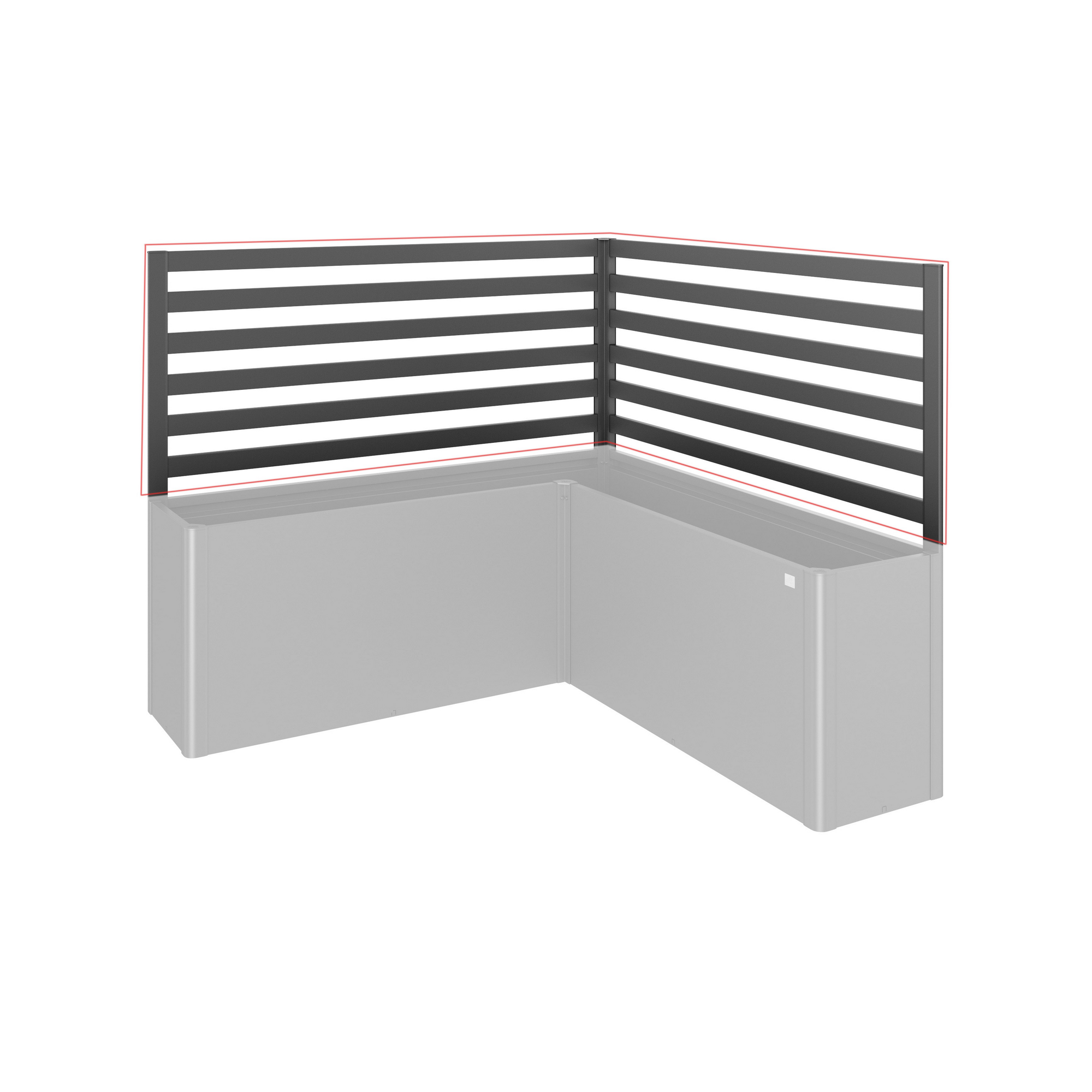 Biohort Rankgitter dunkelgrau für Hochbeet L-Form Gr. L200/L2x1, 2 Stück