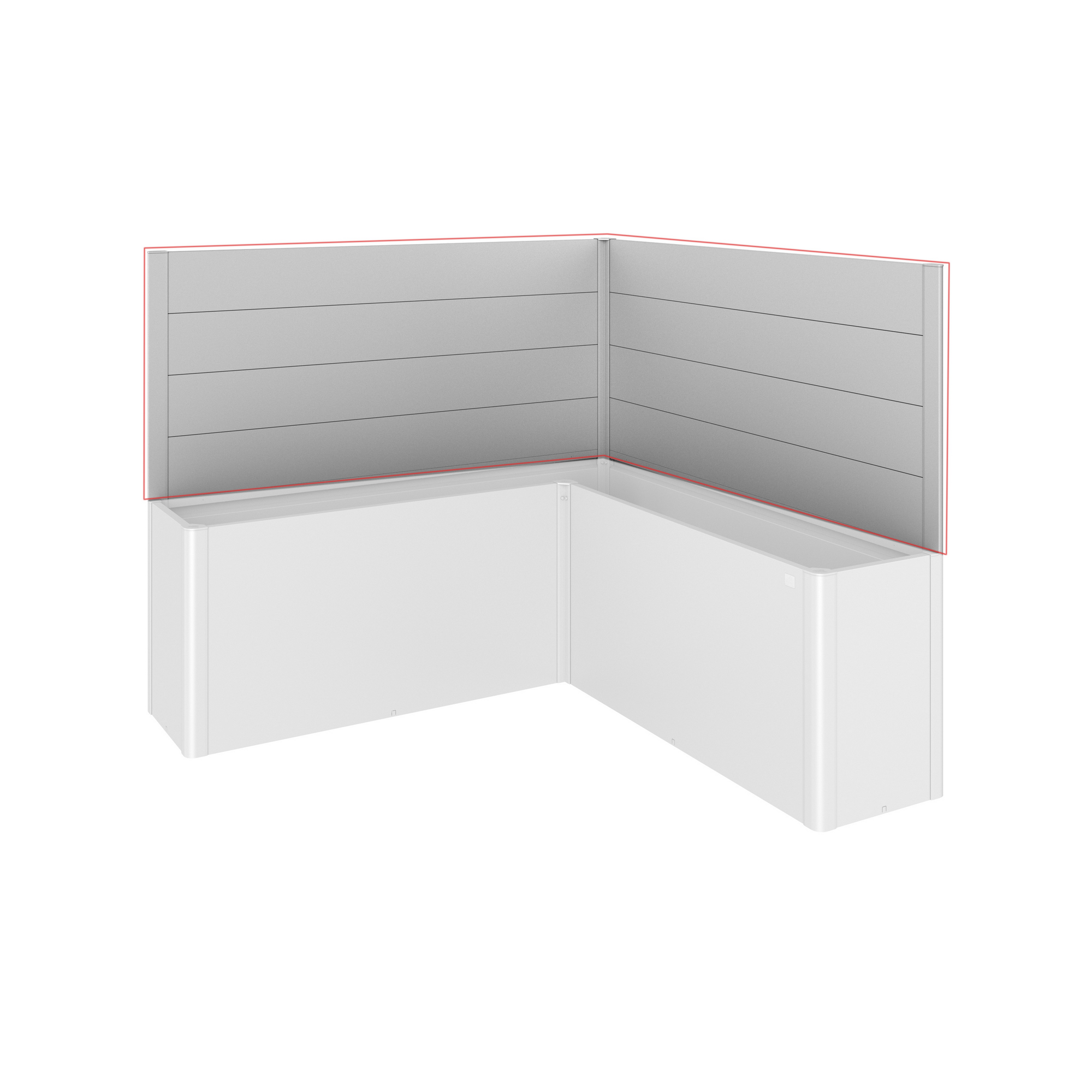 Biohort Sichtschutz für Pflanzkasten-System 'Belvedere' silber Gr. L200 für L-Form, 2 Stück