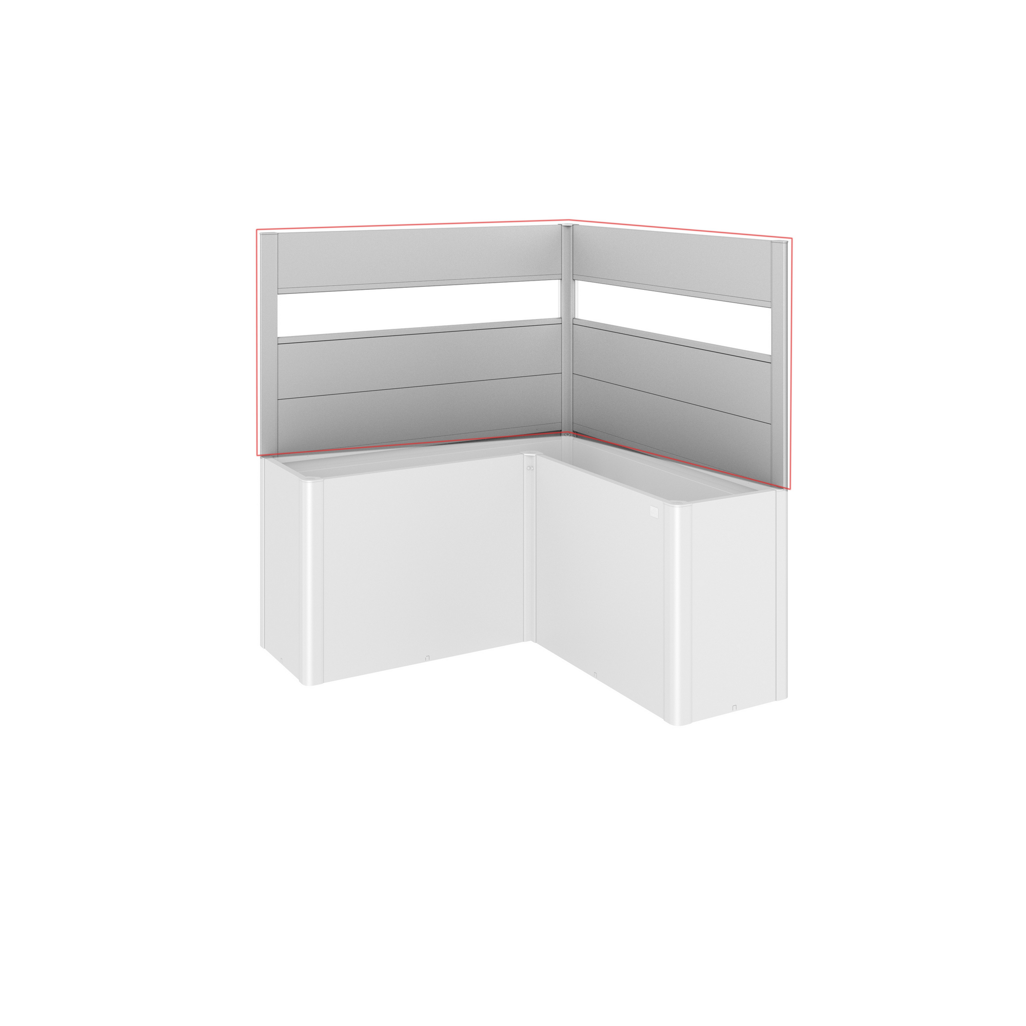 Biohort Sichtschutz für Pflanzkasten-System 'Belvedere' silber L-Form Gr. L150, 2 Stück