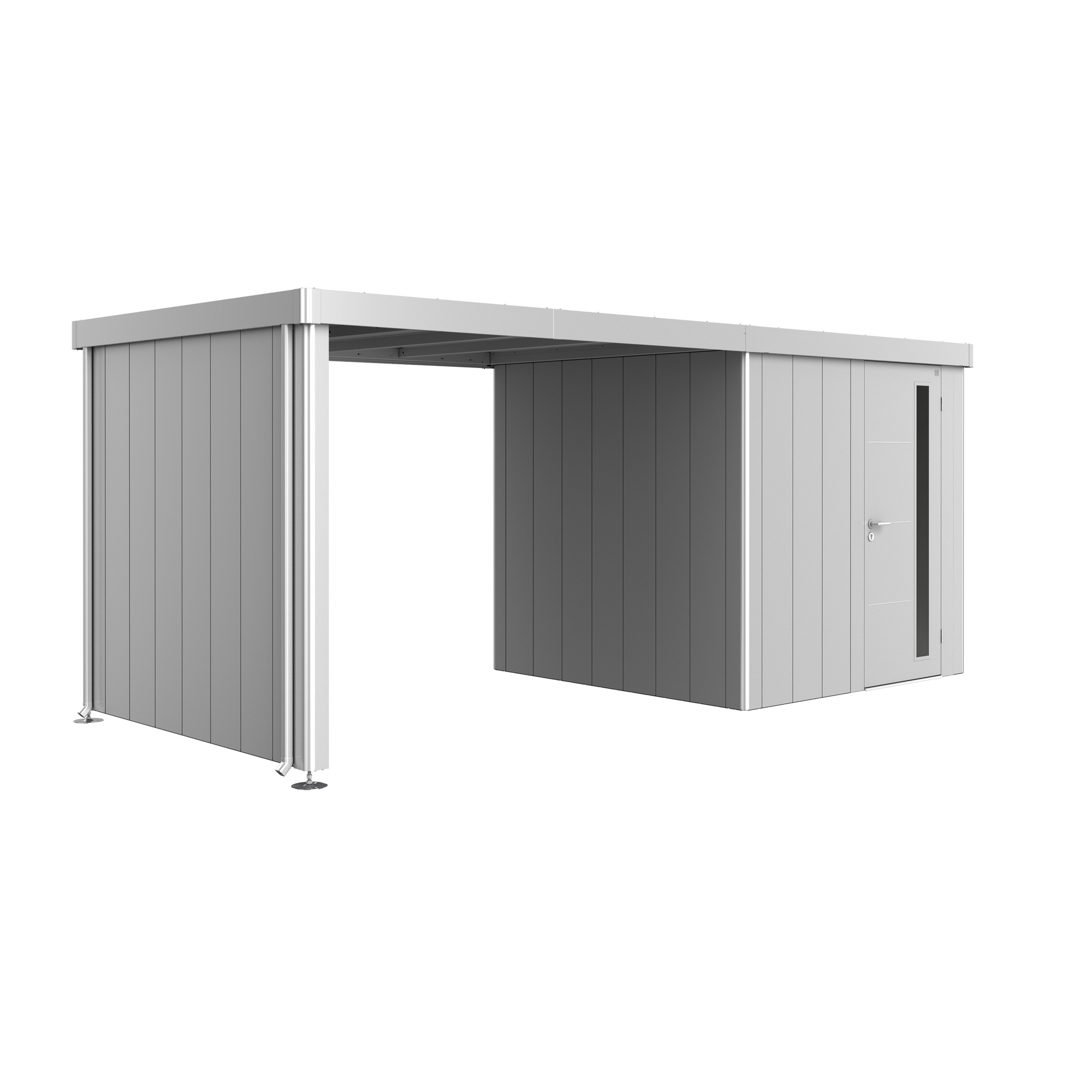 Biohort Seitendach zu Gerätehaus 'Neo' Größe 2A/2B/2C/2D silber-metallic